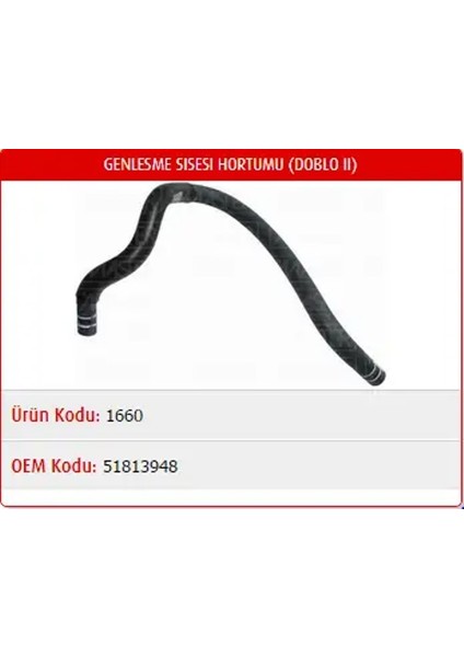 M1660 Yedek Su Deposu Hortumu 51813948