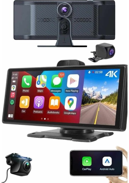 Techmrt Android ve Ios Uyumlu Ön Arka Çift Kameralı Araç Ekranı Dokunmatik Carplay fiyatları