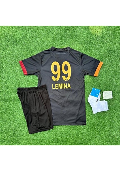 Gâlatâsarâ.y 2024/25 Lemina Özel Siyah Çocuk Forması 4'lü Set