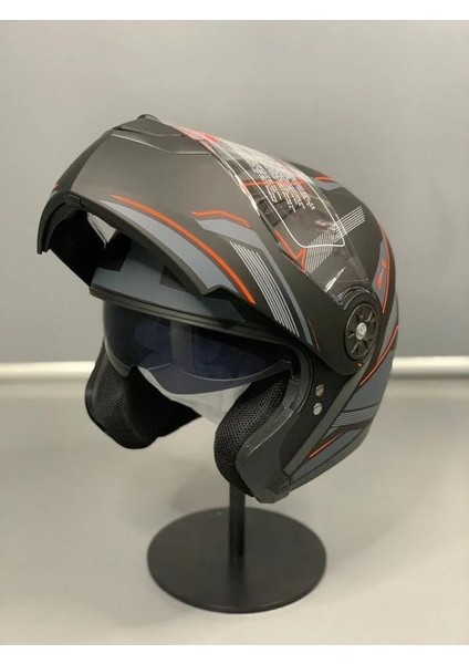 Jk-20 JK115 Çeneli Motosiklet Kaskı Güneş Gözlüklü [f-3] Desen Xl Beden