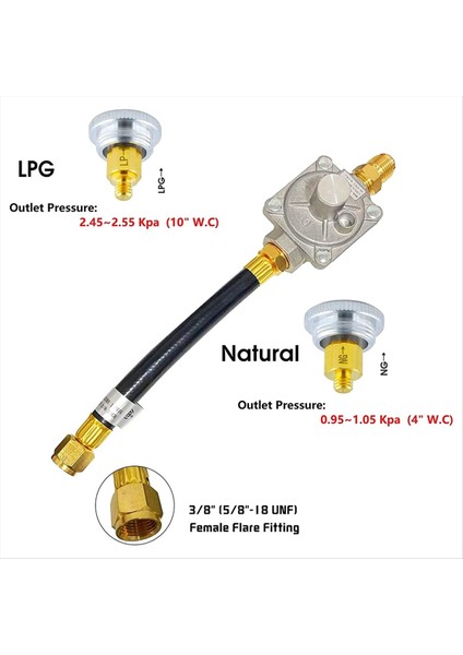 710-0003 Gaz Izgarası Doğal Gaz Dönüşüm Kiti Regülatörü Hortum 1/2 Inç Erkek Parlama Takma (Yurt Dışından) fırsatları