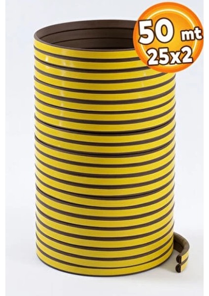 RNP02 Kapı Pencere Bandı Yapışkanlı Fitil Kahve 2X50=100 mt fiyatları