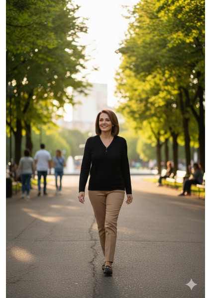 Kadın Yünlü Örme Triko Anne Kazak Elmas Desenli Iki Düğmeli fırsatları