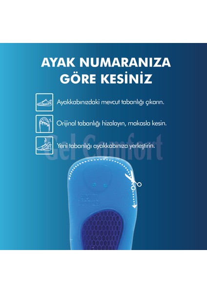 GC20 Ark Destekli Yumuşak Jel Ortopedik 3/4 İç Tabanlık