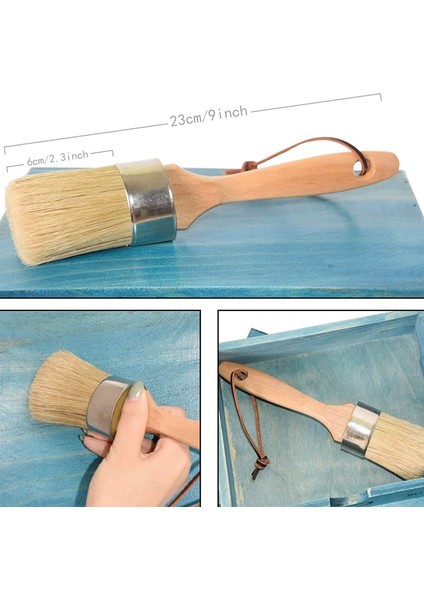 Tebeşir ve Balmumu Boya Fırçası Dıy Mobilya Şablonları Için Büyük 2-1 Yuvarlak Doğal Kıllar Boyama Aracı Ev Dekor (Yurt Dışından) fiyatları