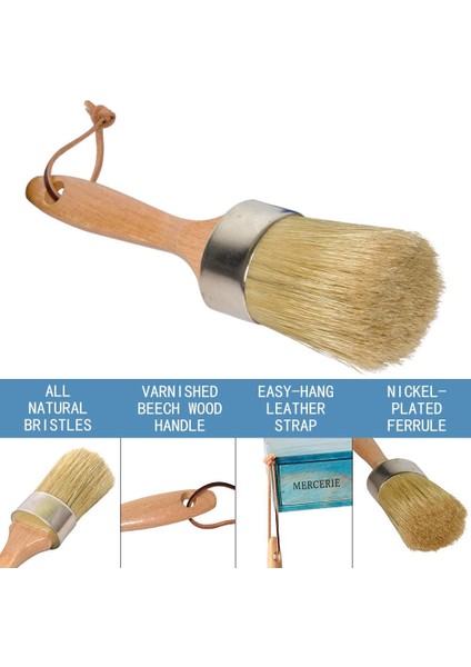 Tebeşir ve Balmumu Boya Fırçası Dıy Mobilya Şablonları Için Büyük 2-1 Yuvarlak Doğal Kıllar Boyama Aracı Ev Dekor (Yurt Dışından) modelleri