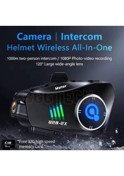 Q28-2X Bluetooth Interkom 2x Eşlemeli 1080P Hd Video + Gürültü Engelleme + Suya Dayanıklılık modelleri