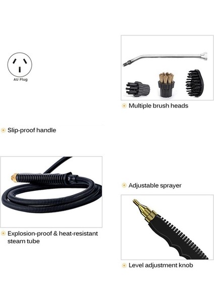 2500W Hanehalkı Sıcaklık Buhar Temizleyici Sterilizasyon Klima Mutfak Buharlama Temizleyici -Au Fiş (Yurt Dışından) modelleri