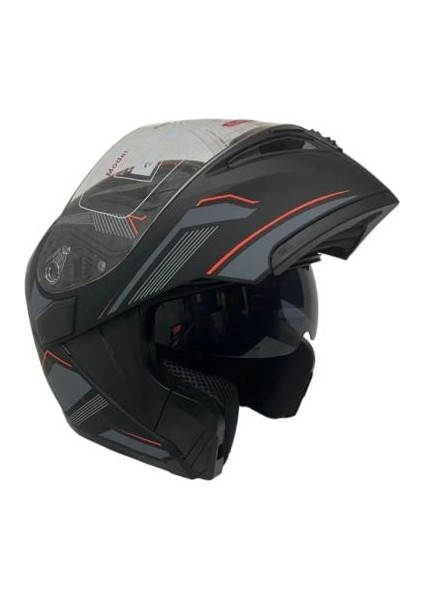 Jk-20 JK115 Çeneli Motosiklet Kaskı Güneş Gözlüklü [f-3] Desen M Beden