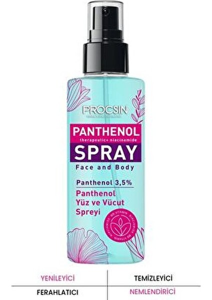 Panthenol Yüz ve Vücut Spreyi Ferahlatıcı ve Nemlendirici 100 ML Tüm Cilt Tipleri İçin fiyatları