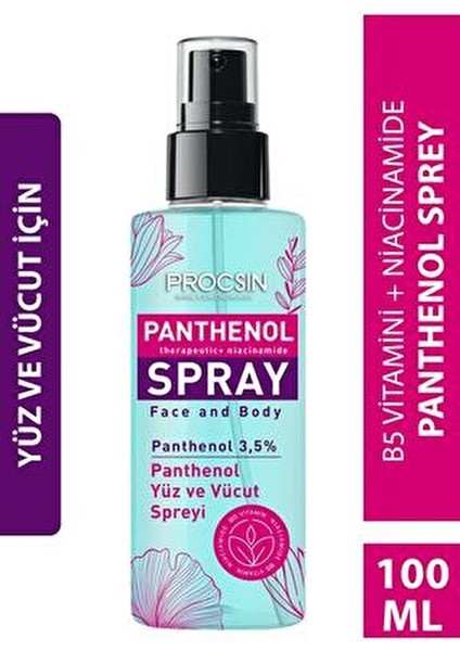 Panthenol Yüz ve Vücut Spreyi Ferahlatıcı ve Nemlendirici 100 ML Tüm Cilt Tipleri İçin modelleri