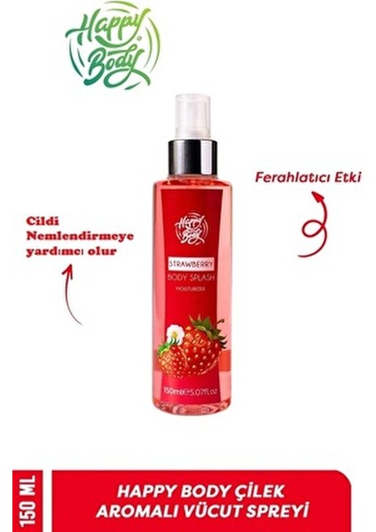 Çilekli Vücut Spreyi Unisex 150 ml Ferahlatıcı ve Nemlendirici Etki modelleri
