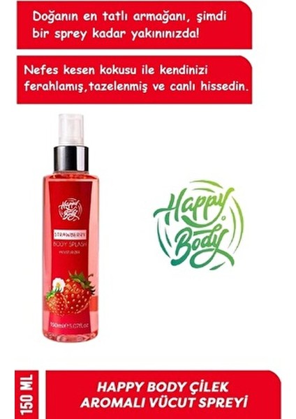 Çilekli Vücut Spreyi Unisex 150 ml Ferahlatıcı ve Nemlendirici Etki fırsatları