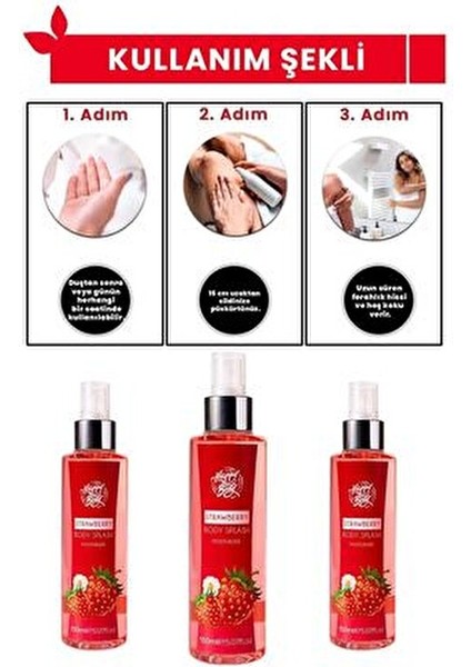 Çilekli Vücut Spreyi Unisex 150 ml Ferahlatıcı ve Nemlendirici Etki indirimleri