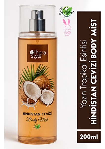 Hindistan Cevizi Vücut Spreyi Tropikal Koku 200 ml Vegan ve Cruelty-Free