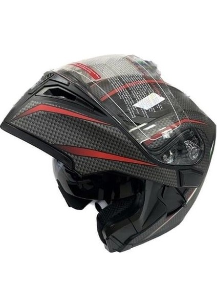 Jk-20 JK902 Çene Pedli Güneş Vizörlü Çeneden Açılır Kask [b-1] L Beden