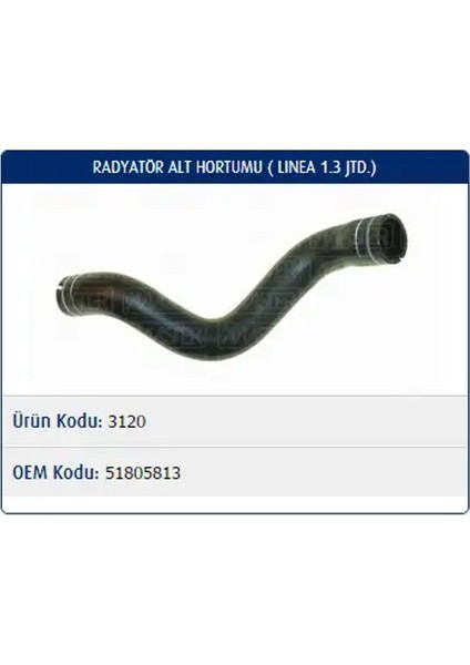M3120 Radyator Hortumu Alt 51805813