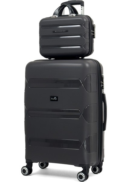 Lucas Polipropilen Kırılmaz Valiz Seti, Orta Boy&makyaj