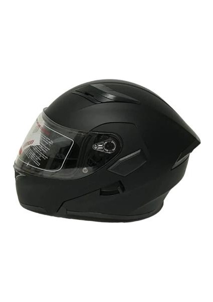 Jk-20 JK902 Çene Pedli Güneş Vizörlü Çeneden Açılır Kask [mat Black] M Beden