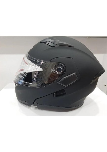 Jk-20 JK902 Çene Pedli Güneş Vizörlü Çeneden Açılır Kask [mat Black] M Beden