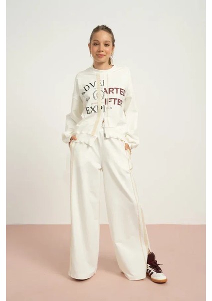 Kız Çocuk 7881 Paçaları Yırtmaçlı Pantolon