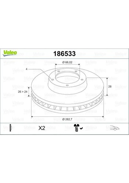 186533 Fren Diski On 4246L8 4246N0 4246R7 (2 Adet Fiyatıdır)