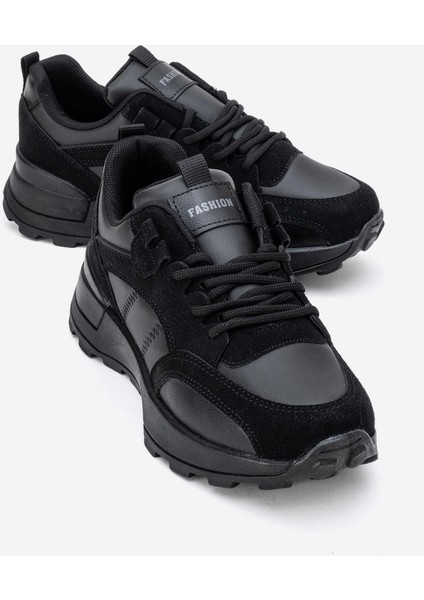 Bağcılklı Kadın Spor Ayakkabı Siyah Siyah