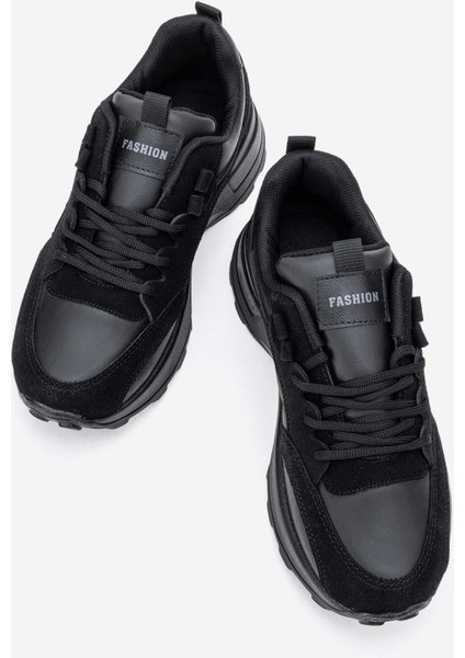 Bağcılklı Kadın Spor Ayakkabı Siyah Siyah indirimleri