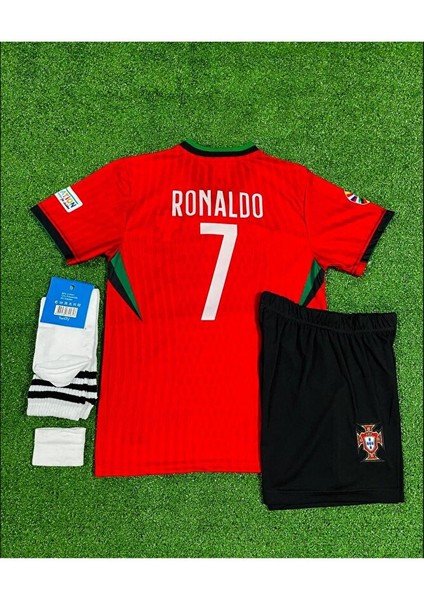 Portekiz 2024-25 Sezonu Cristiano Ronaldo Iç Saha Çocuk Forması 4'lü Set