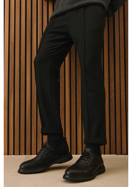 , Erkek Hakiki Deri Ayakkabı 153498Z17331 Siyah