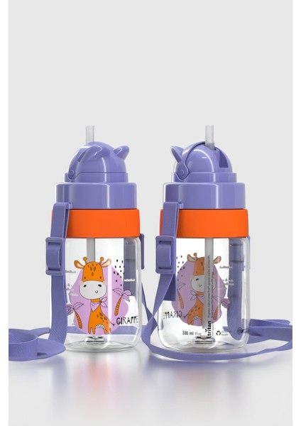 Taffy Desenli 330 ml Askılı Pipetli Tritan Bebek Suluk 222056 Mor fiyatları