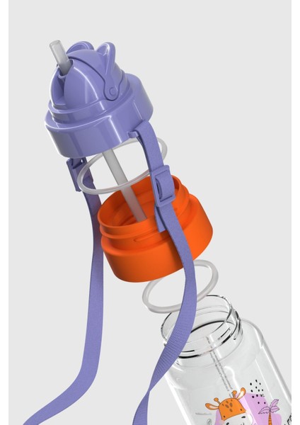 Taffy Desenli 330 ml Askılı Pipetli Tritan Bebek Suluk 222056 Mor fırsatları