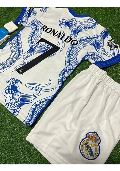 R.e.a.l M.a.d.r.i.d Yeni Sezon Cristiano Ronaldo Yılan Desenli Özel Çocuk Forması 4'lü Set modelleri