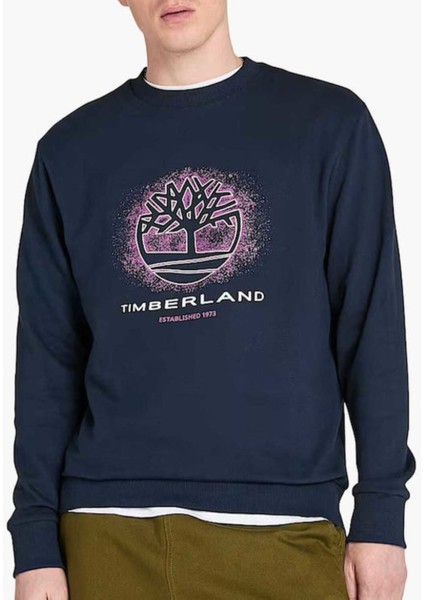 Front Seasonal Tree Logo Graphic Crewnec