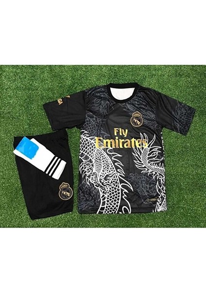 R.ea.l M.a.dr.i.d 2023/24 Dragon (Ejderha) Desenli Cristiano Ronaldo Çocuk Forması 3'lü Set (Black) fırsatları
