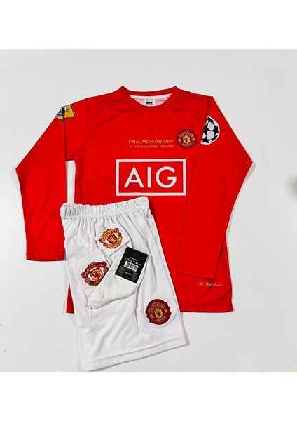 M.united Ronaldo Uzun Kol Çocuk Forması Armalı 4'lü Set fiyatları