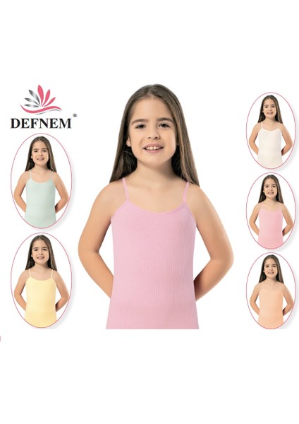 Fitilli Kız Ip Askılı Atlet-6 Adet