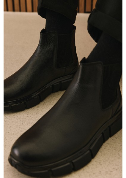 , Erkek Hakiki Deri Bot 1531025Z2506 Siyah modelleri