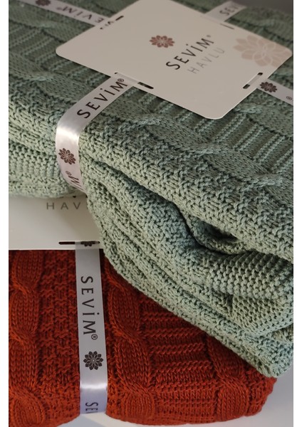 Tek Kişilik Ponponlu Triko Örme Battaniye - Yumuşak Doku & Şık Örgü Tasarım - Mint Yeşili fırsatları