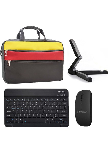 Tcl Tab 11 Gen 2 ile Uyumlu Tablet Çanta+Bluetooth Klavye+Mouse+Tablet Standı SIYAH-AL4840