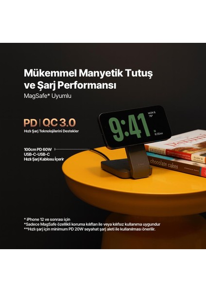 Aircharger Quattro Magsafe Uyumlu 4’ü 1 Arada iPhone + Apple Watch + Airpods LED Aydınlatmalı modelleri