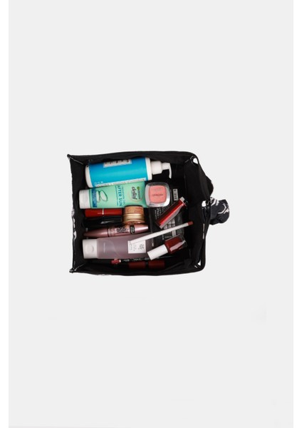 Makyaj Çantası, Baskılı Polyester Makyaj Çantası, Fermuarılı Kutu Şeklinde Makyaj Çantası çiçek desenli fırsatları