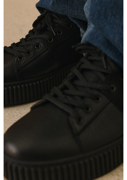 , Erkek Hakiki Deri Ayakkabı 1531025Z2509 Siyah fırsatları