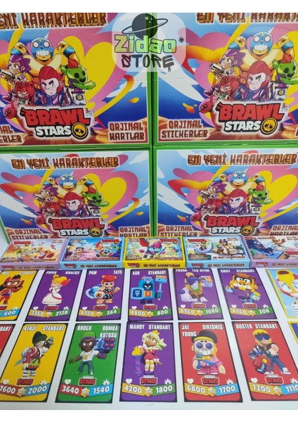 Brawl Stars En Yeni Karakterler 48 Paket 288 Kart + 48 Sticker Mini Oyuncak ve Şeker Hediyeli Oyun Kağıtları modelleri