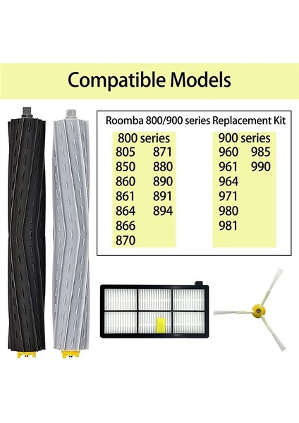 Irobot Roomba Için Yedek Kiti 800 900 Serisi Vakum Süpürge Hepa Filtreleri Ana Yan Fırçalar (Yurt Dışından) fiyatları