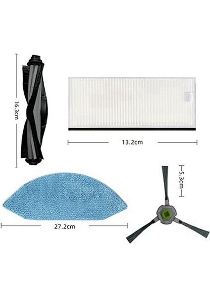Ecovacs Deebot Ozmo U2 / U2 Pro / DGN22 Robot Vakum Süpürge Yedek Parçalar Aksesuarlar Ana Yan Fırça Hepa Filtre (Yurt Dışından) modelleri