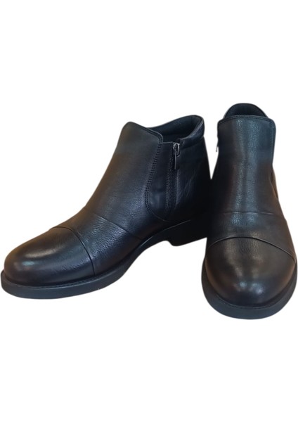 Burç Hakiki Deri Siyah Erkek Kauçuk Taban Bot BRC2015