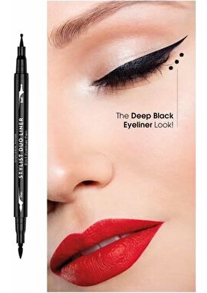 Stylist Duo Liner 2 In 1 Eyeliner Kalemi Siyah Renkli Kolay Uygulama fırsatları
