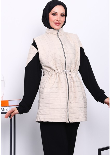 Taş Kapitone Yelek Tunik Pantolonlu Üçlü Takım fiyatları