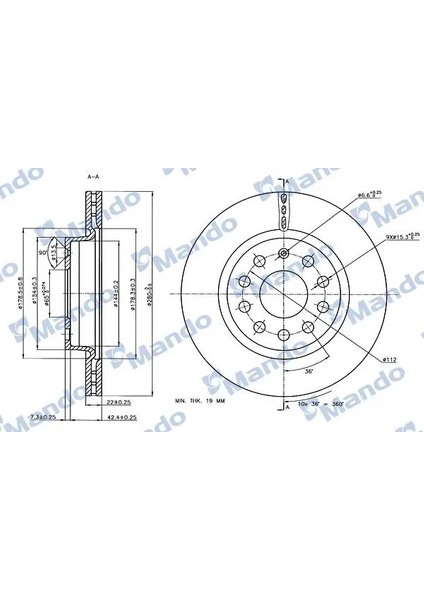 MBC035334 Fren Diski On 16D615301 1K0615301AC 1K0615301AK (2 Adet Fiyatıdır)